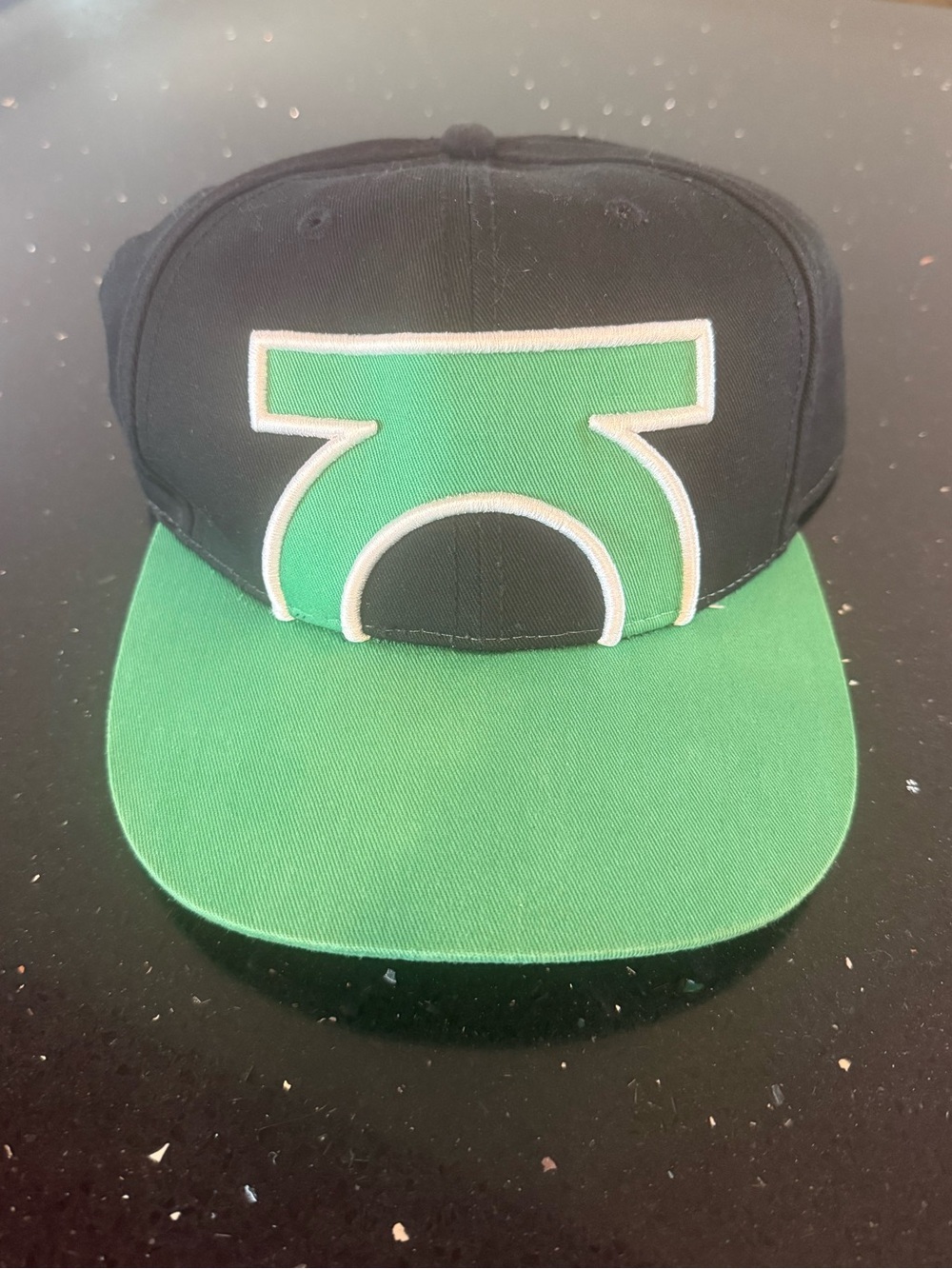 The Green Lantern Black and Green Snapback Hat with Bold Front Logo